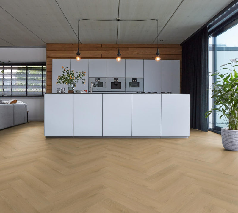 Floorlife YUP Herringbone Merton Light Oak - Visgraat PVC - Silent Rigid Click Vloer