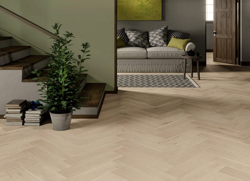 Twist Floors Wood Visgraat 3304 Tampa - Onbehandeld Noest Arm - Lamelparket - Parketvloer